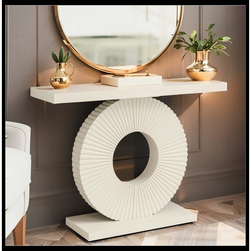 Canapé moderne en bois avec base géométrique, Blanc