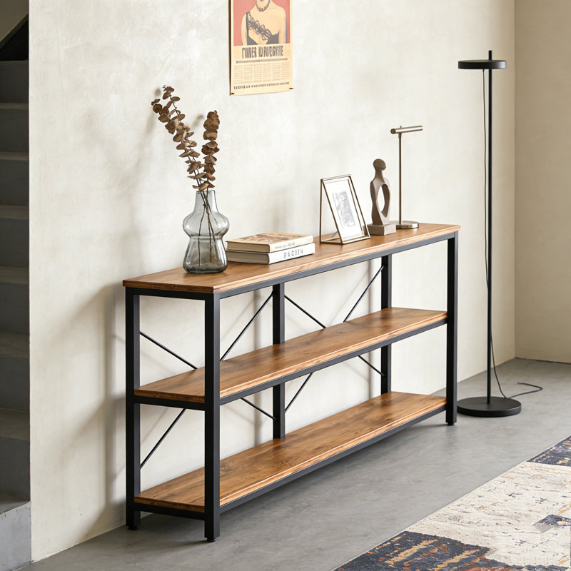 Console, canapé, Noir, brun rustique