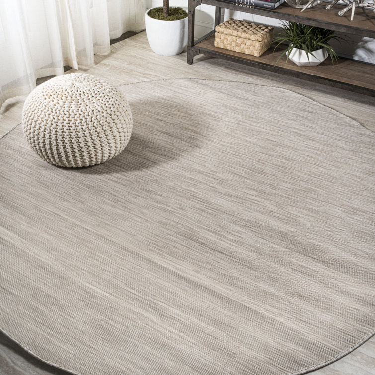 Amoret Modern Flatweave Solid Light Gray Indoor/Outdoor Rug