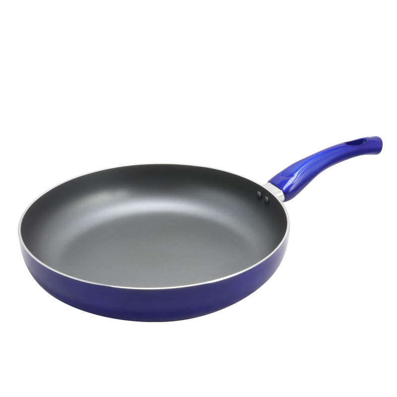 Poêle à frire en aluminium antiadhésif Oster, H 3 po x l 10,25 po x P 17,5 po, Rouge métallique