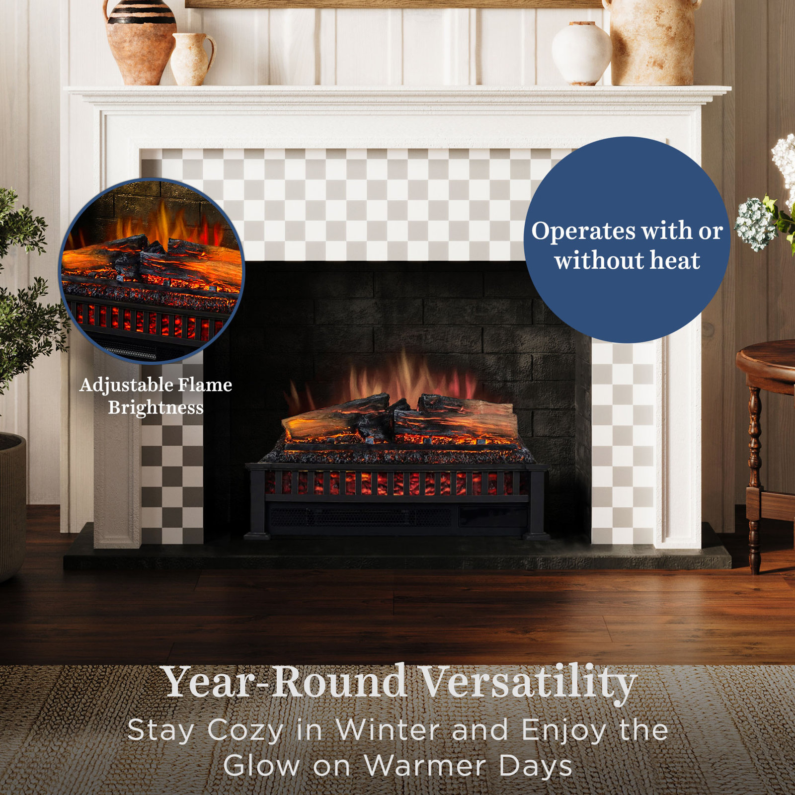 Country Living Electric Log Set Heater, 13.1'' H X 27'' W X 9.1'' D