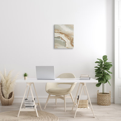Abstrait, eau, design, brun, beige, gris - Impression sur bois