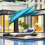 ° Sun-tracking Aluminum Umbrella Outdoor Relaxation Lake Blue