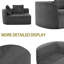 Canapé modulaire incurvé 116 po 2 pièces en chenille de 116 po avec 4 coussins-2097603117-2097603114