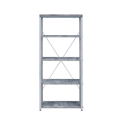 Jurgen Faux Concrete & Silver Finish Bookshelf