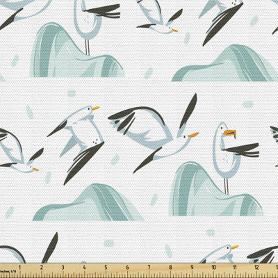 Nishimura Seagulls Flying over Waves Fabric