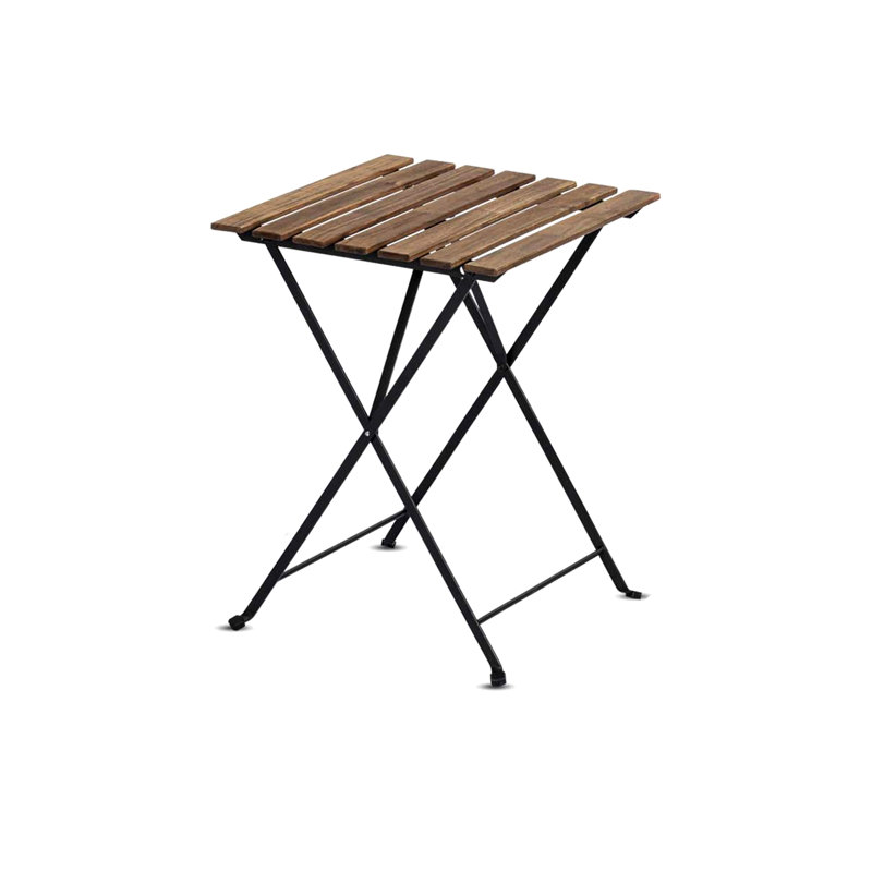 Bistro Set Metal Frame with FSC 100% Acacia Wood Natural Colour (2 chairs + 1 table)
