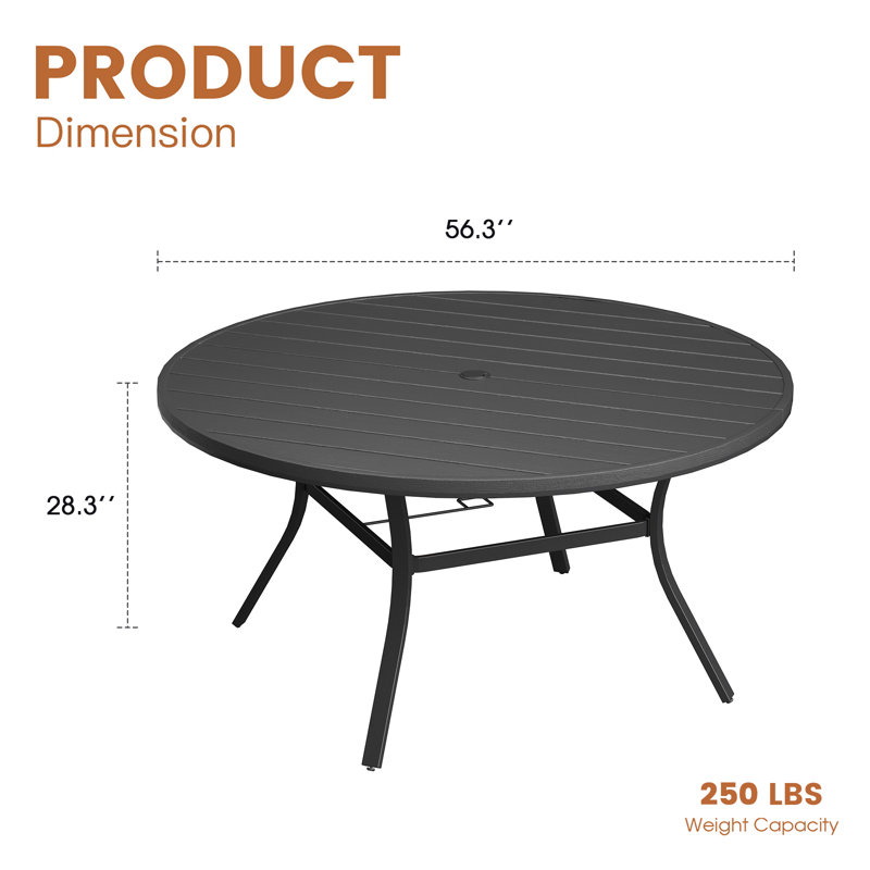 patio dining table, Black