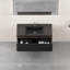 Meuble-lavabo flottant de 42 po avec lavabo, meuble de rangement mural moderne à rayures, tiroirs à fermeture en douceur, cuve en quartz noir-126233087