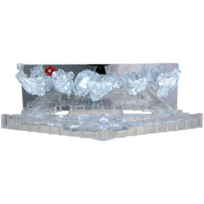 8.7-Inch Clear Acrylic LED Light-Up Musical Nativity Scene
