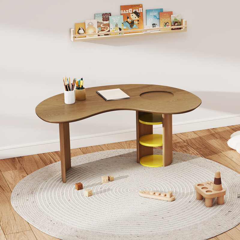 Bureau debout en bois massif, Jaune