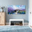 Plantes et fleurs, fleurs mauves, pont, ruisseau, ciel, paysage, art-468373842