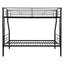 Lit superposé simple au-dessus d'un lit double en métal, pas besoin de sommier tapissier, grand espace de rangement sous le lit, facile à assembler, élégant et confortable, construction solide, stable et silencieuse, escalier sécuritaire, 78,7 po