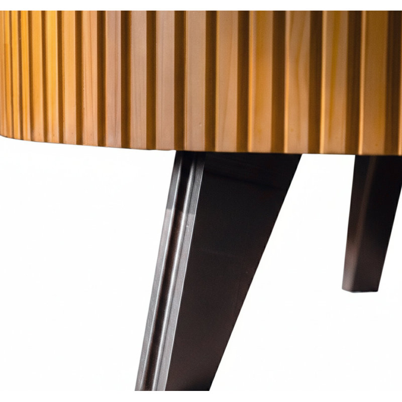 Table basse ronde rétro avec espace de rangement, idéale pour le salon et le bureau, H 15,7 po x L 39,37 po x l 39,37 po