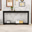Table d'appoint moderne en bois avec motif ondulé - table de couloir étroite-1726672141