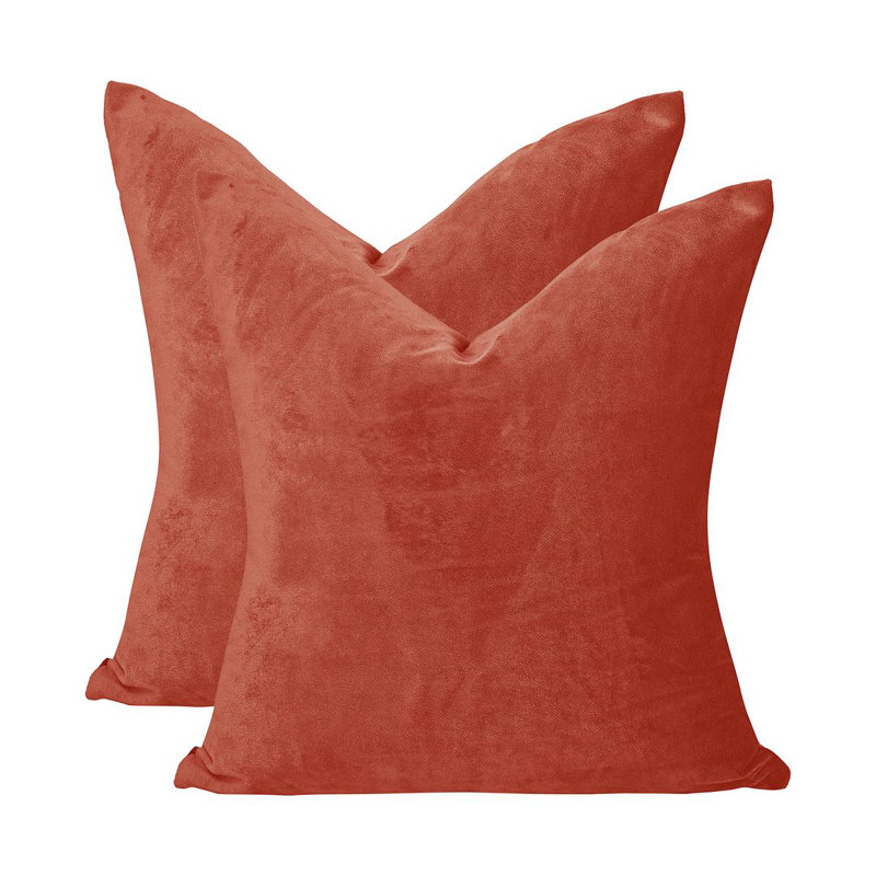 Matte Velvet Cushion Cover - 1 Pc, 66cm x 66cm, Yam Orange