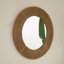 Miroir mural rond rond en chanvre naturel