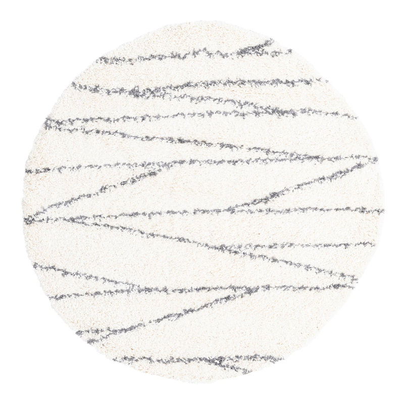 Abrahams Striped Indoor Rug, Round 5'3"