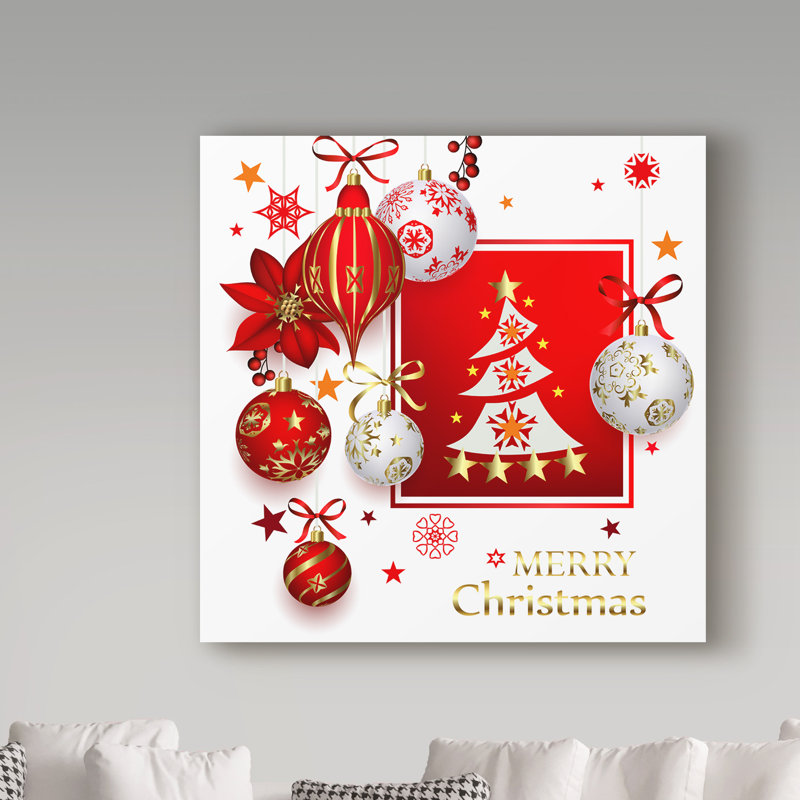« christmas brillante composition », reproduction d’impression sur toile tendue, H 35 po x l 35 po x P 2 po