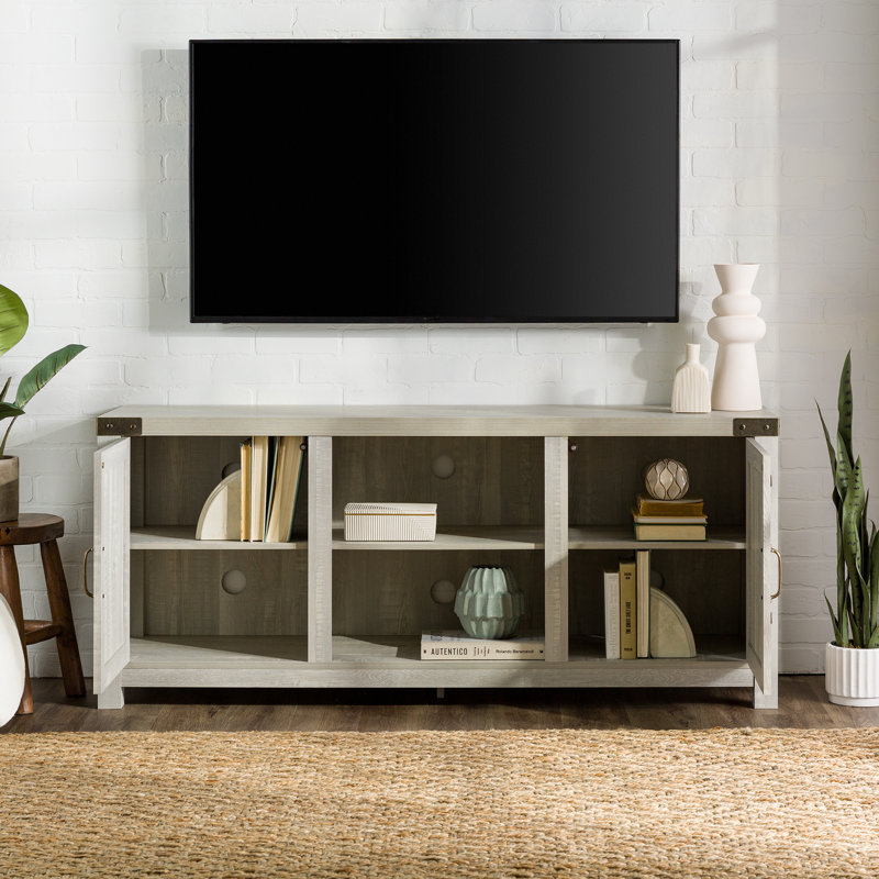 Neelon 58" 2-Door TV Stand for TVs up to 65", Stone Gray