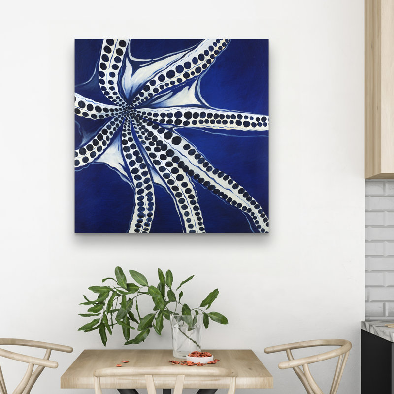 Swimming octopus - 32"x32" art on canvas