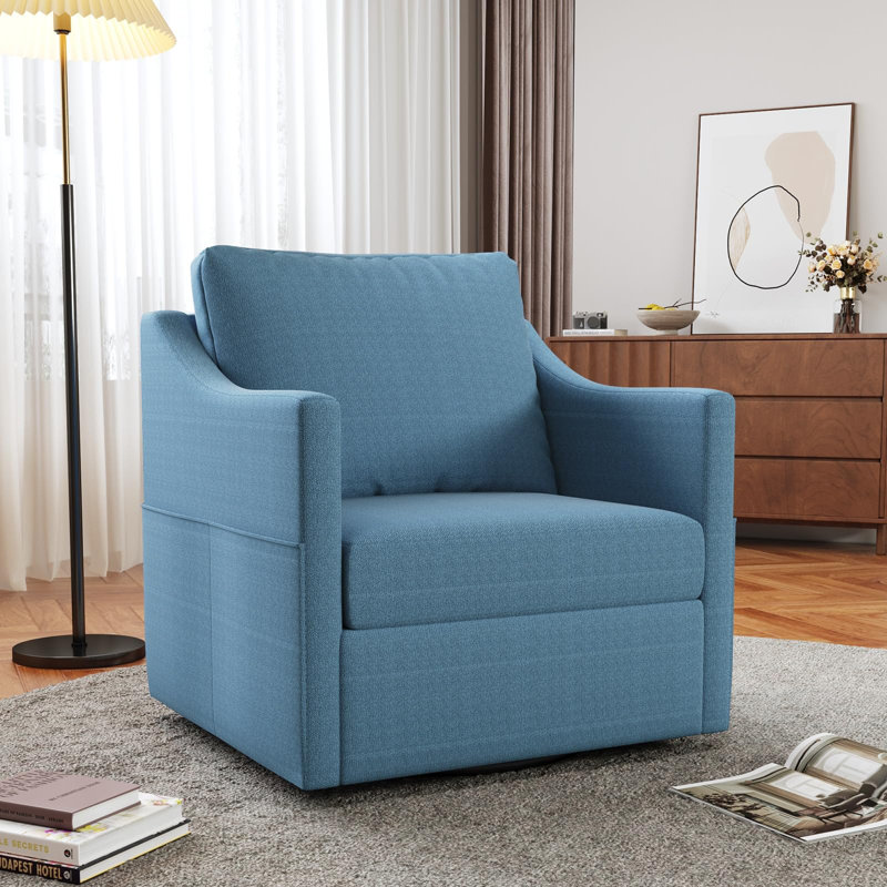 Chaise berçante en tissu, Bleu