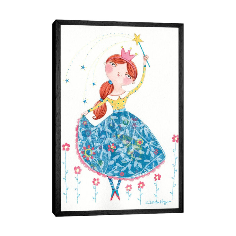 Beautiful Princess by Teresa Kogut - Painting on Canvas, 66.04cm H x 45.72cm W x 3.81cm D, Black Floater Framed