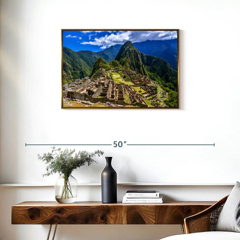 Restes du Machu Picchu, Cadre flottant doré, 31 po x 21 po