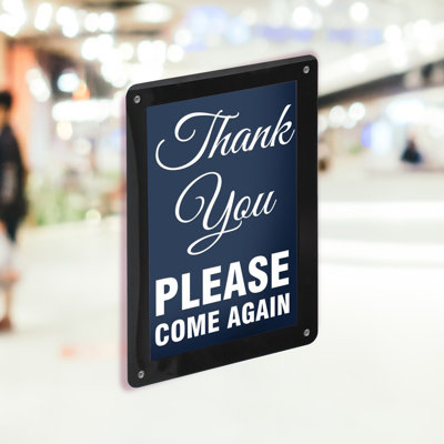 Black Window Sign Holder Frame with Suction Cups, 2-Pack