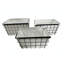  3 paniers de rangement en fil métallique 3 pièces avec doublures en tissu amovibles, ensemble de rangement en métal noir emboîtable, 3 tailles, rangement pour garde-robe de garde-manger