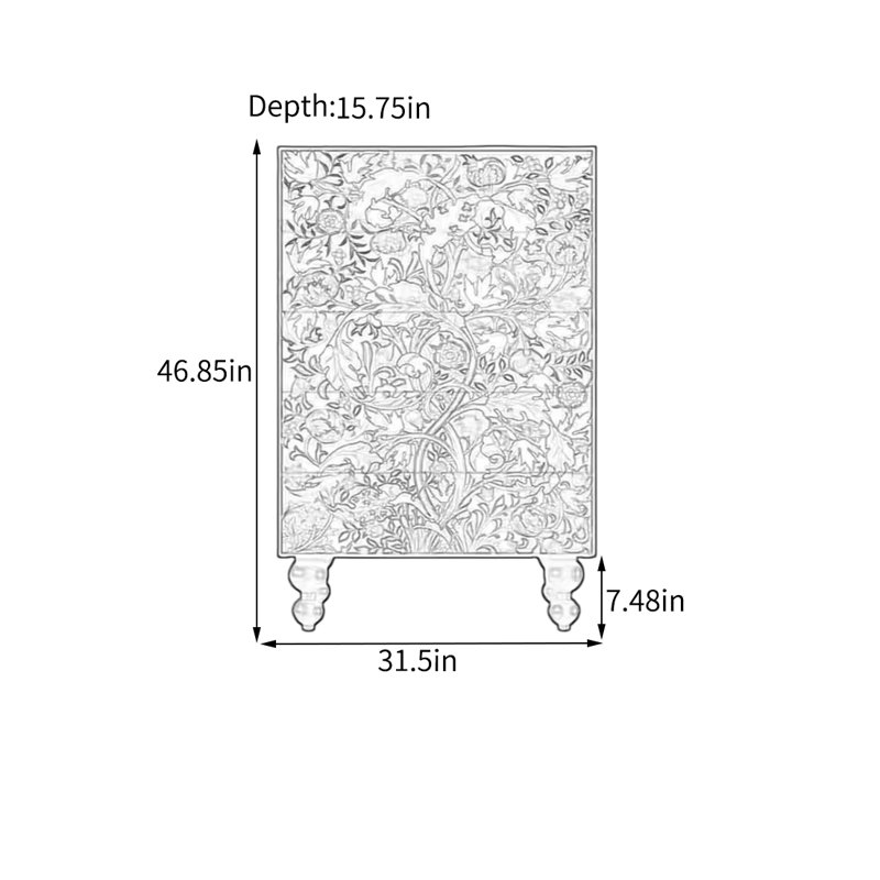 Armoire de rangement avec 5 tiroirs coulissants