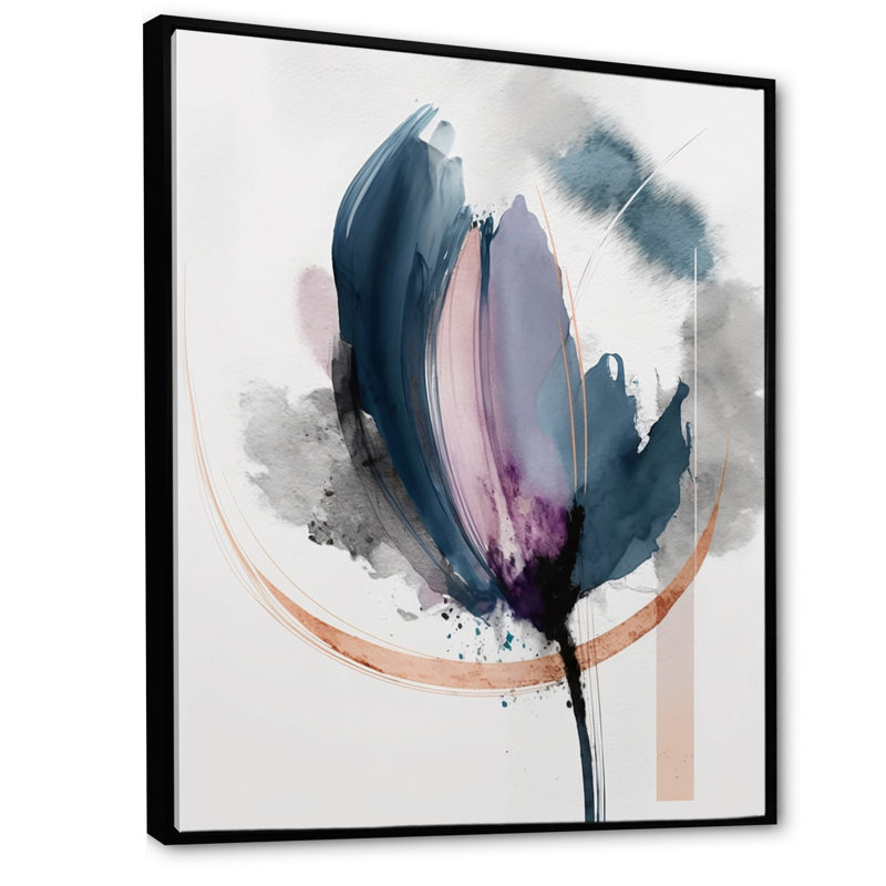 Délice de tulipe mauve - imprimé, H 32 po x l 24 po x P 1 po, Cadre flottant noir