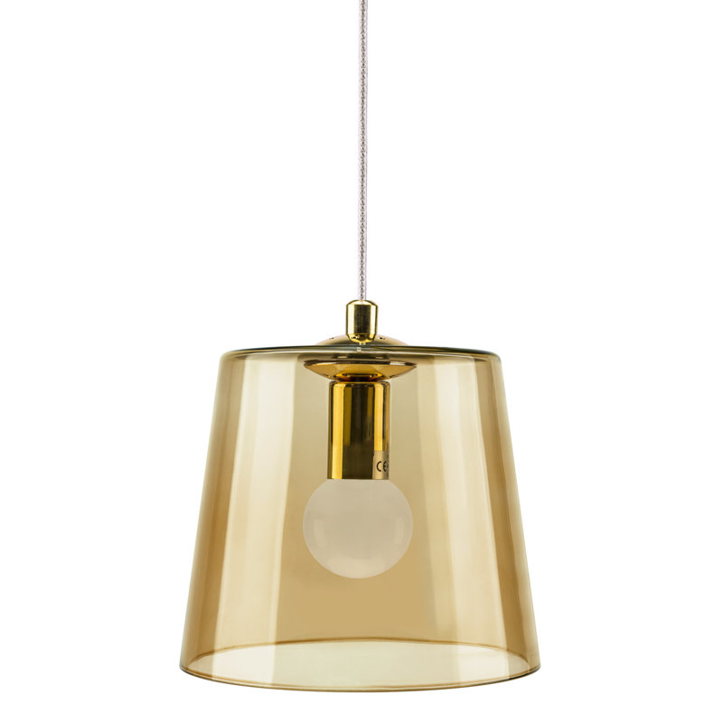 Buck 1 - Light White Bell Pendant, Amber
