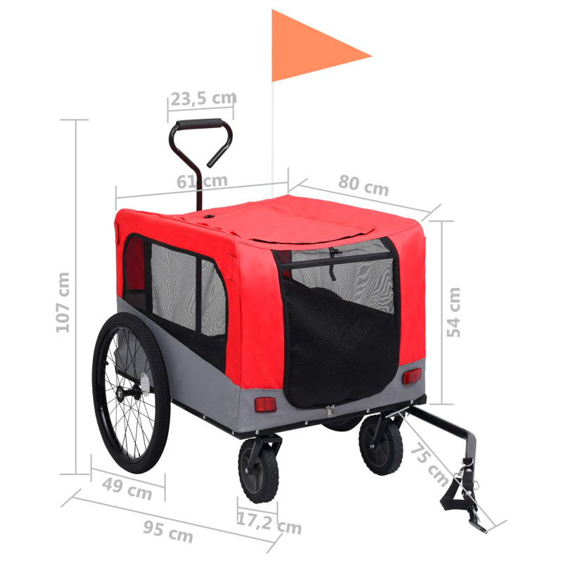 Lydney Collapsible Pet Carrier, Red/Grey