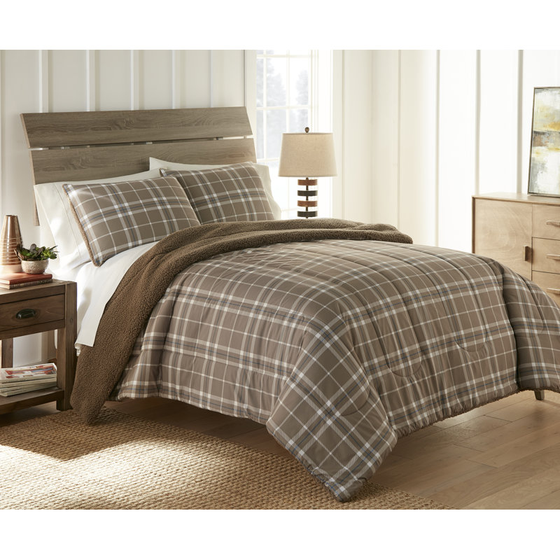 Ensemble d'édredon inversé en sherpa Micro Flannel®, Édredon pour très grand lit + 2 taies décorativ