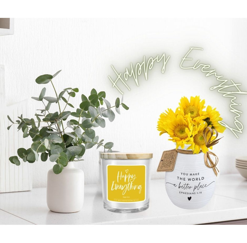 Fresh Scented Jar Candle with Glass Holder