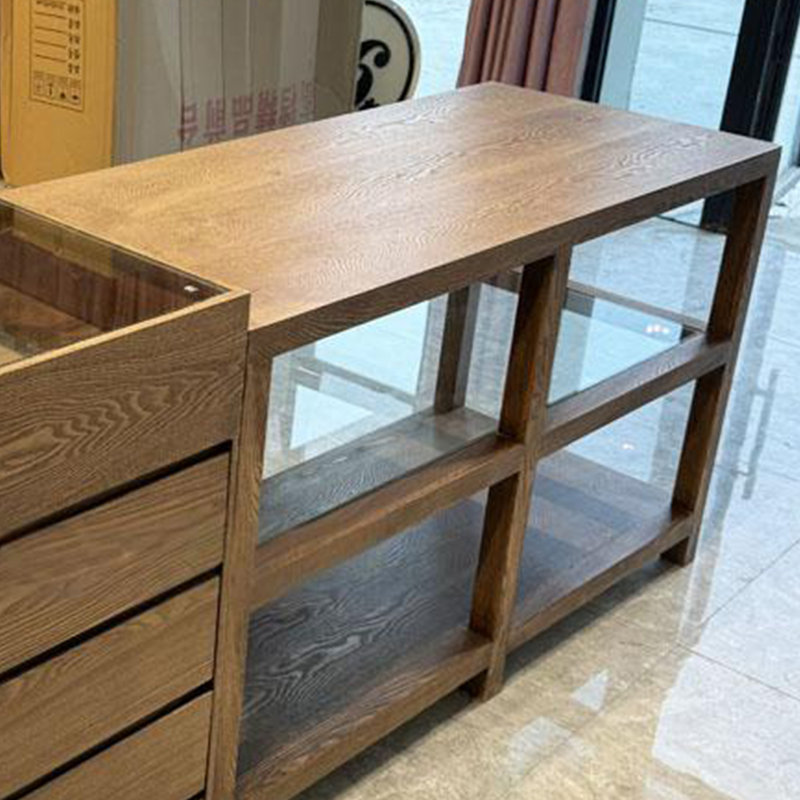 Vitrine d'îlot central de style rétro, H 35,43 po x l 78,74 po x P 23,62 po