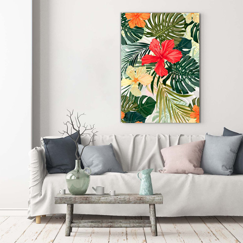 Hawaiian Flowers - Wrapped Canvas Print