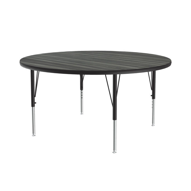 Table d'activité circulaire à hauteur ajustable, H 29 po x L 48 po x L 48 po, Bois flottant Nouvelle-Angleterre