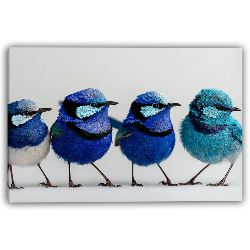 «Blue Harmony» - art mural oiseaux chanteurs réalistes