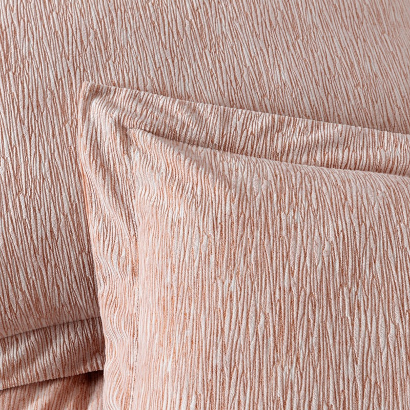 King Orange Velvet Reversible Comforter Set
