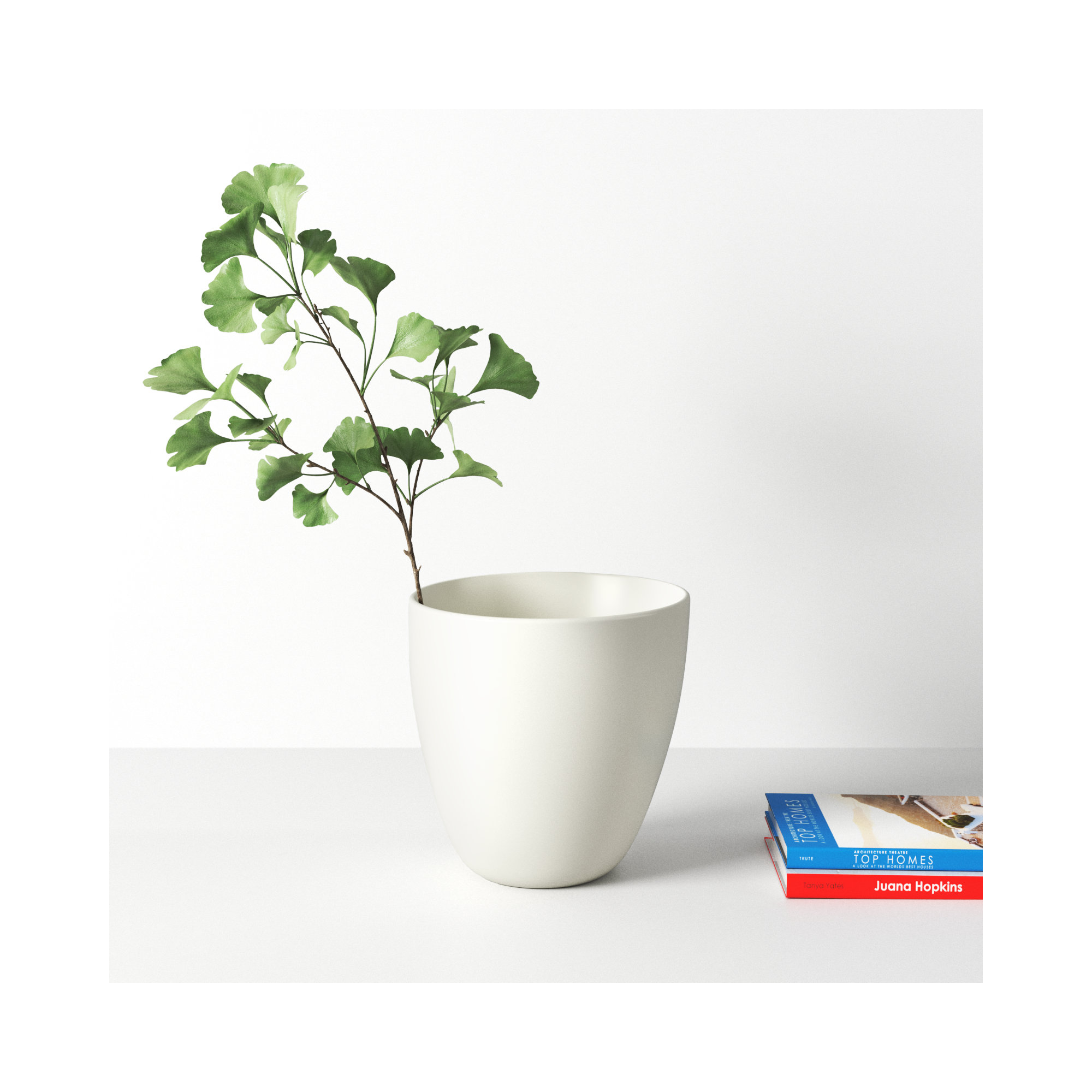 Elma Handmade Ceramic Table Vase, White, 11.75" H x 11.75" W x 5.5" D