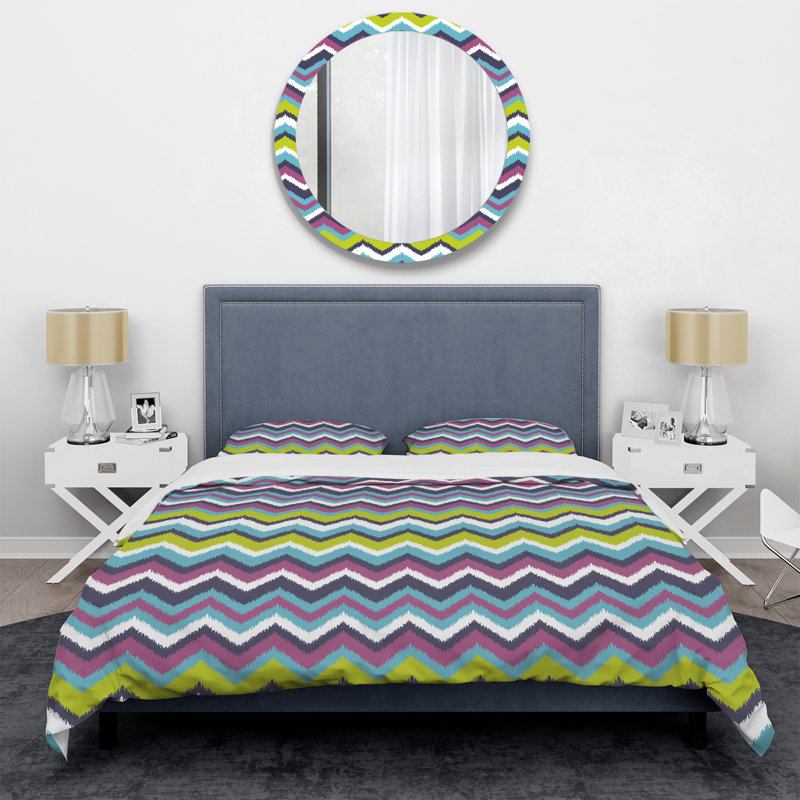 Motif multicolore - Ensemble de housse de couette à motif, Housse de couette pour grand lit et 2 taies décor