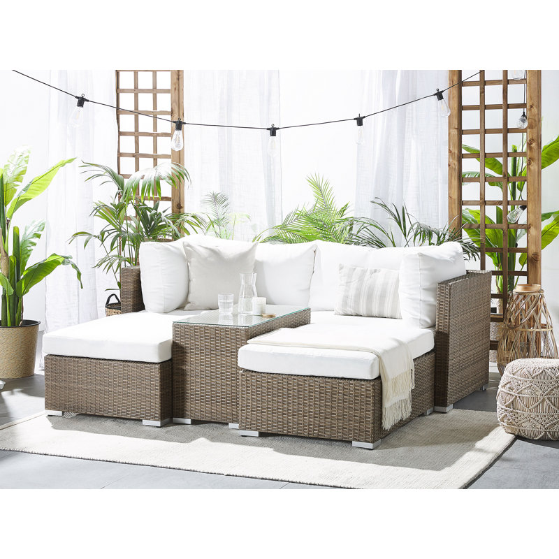 Thecle 229cm Wide Patio Sofa with Cushions