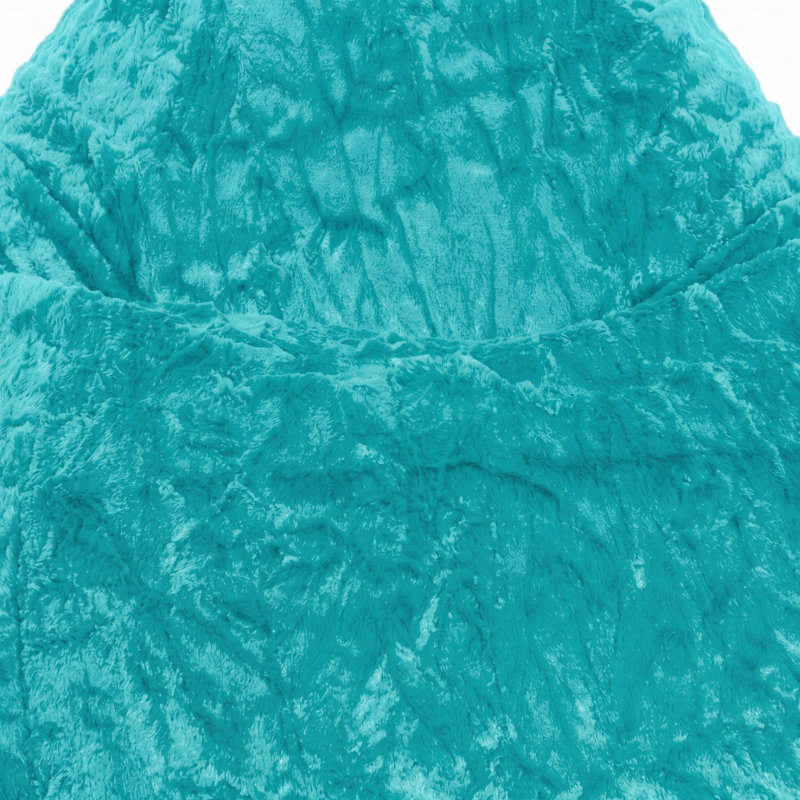 Fauteuil à billes et chaise longue Fluffy, Polyester fausse fourrure turquoise