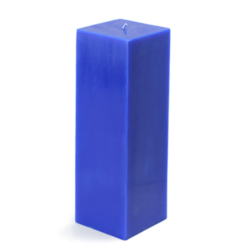 Bougie cylindrique sans parfum, Carré bleu