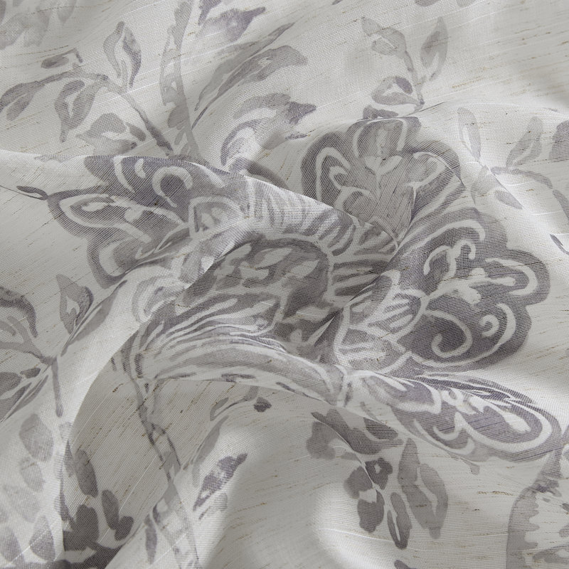 Panneau de rideau simple diaphane Arly, Gris, l 52" x L 95"