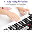 Piano à clavier électronique 61 touches pour débutants et enfants - 200 voix et rythmes, écran LCD, support, tabouret, casque d'écoute, microphone, chargeur, autocollant de note, support, sac de transport - ensemble de démarrage complet - Couleur: ensemble