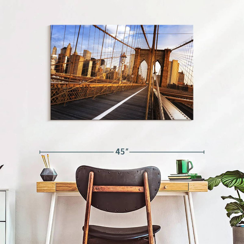 Ravi célèbre pont de Brooklyn, NY, H 26 po x l 39 po
