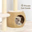 Arbre à chat 39 po pour chats d'intérieur, poteaux à griffer en sisal naturel, condo tissé à la main et perchoir supérieur 39 po Ashawni-622177068